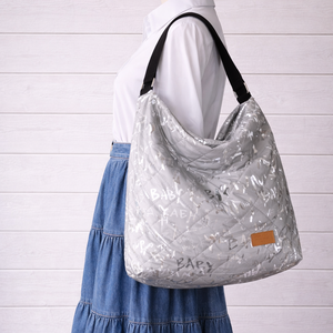 2 in 1 ezüszszürke táska - feliratos      , Táska & Tok, Hátizsák, Hátizsák, Varrás, MESKA