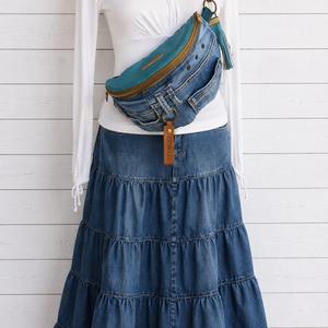 Türkiz sling - boho bag, nyári táska - táska & tok - övtáska - Meska.hu