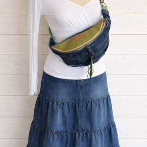 Green sling - boho bag, nyári táska - táska & tok - övtáska - Meska.hu