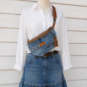 Brown sling - boho bag, nyári táska - táska & tok - övtáska - Meska.hu