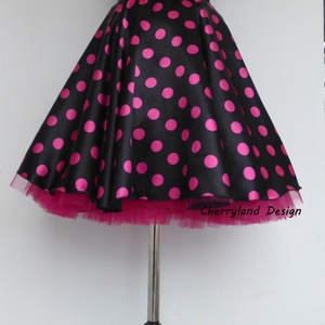Rockabilly Pin Up stílusú pöttyös szoknya fekete. -  - Meska.hu