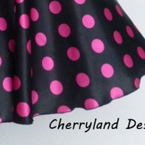 Rockabilly Pin Up stílusú pöttyös szoknya fekete. -  - Meska.hu