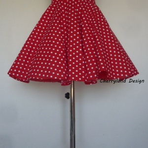   Piros-Fehér Pöttyös Rockabilly szoknya./Alsószoknyával -  - Meska.hu