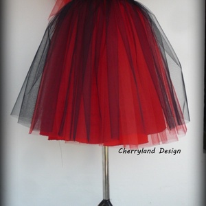 Piros Árnyalat Tüll szoknya /Red Shades Tulle skirt - ruha & divat - női ruha - szoknya - Meska.hu