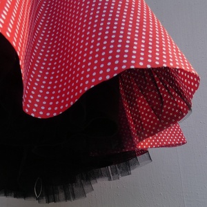 Cherryland Design Piros -Fehér kis pöttyös rockabilly/Menyecske szoknya./Alsószoknyával - ruha & divat - női ruha - szoknya - Meska.hu