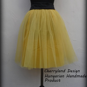 Cherryland Design Sárga Tüll Szoknya/Yellow Tulle Skirt, Ruha & Divat, Női ruha, Szoknya, Varrás, Meska