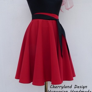 Cherryland Design Piros Nehézselyem  Rockabilly stílusú szoknya , Ruha & Divat, Női ruha, Szoknya, Varrás, Meska