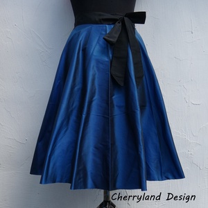 Cherryland Design Kék Taft szoknya., Ruha & Divat, Női ruha, Szoknya, Varrás, Meska