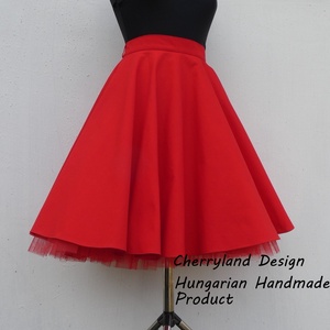 Cherryland Design Piros   Rockabilly stílusú szoknya /Alsószoknya - ruha & divat - női ruha - szoknya - Meska.hu