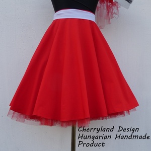 Cherryland Design Piros   Rockabilly stílusú szoknya /Alsószoknya - ruha & divat - női ruha - szoknya - Meska.hu