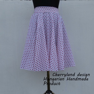 Cherryland Design (Túró Rudi ) fehér alapon piros pöttyös szoknya - ruha & divat - női ruha - szoknya - Meska.hu