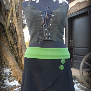 Cherryland Design Fekete Gyapjúszoknya / Csipőmelegítő - ruha & divat - női ruha - szoknya - Meska.hu