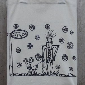 Textilszatyor Freak Box Johnny ( Limitált szériás rajzával) -Ziggy in the city . - táska & tok - bevásárlás & shopper táska - shopper, textiltáska, szatyor - Meska.hu