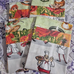 Vidám szakácsok konyharuha 3 db-os szett., Otthon & Életmód, Konyhafelszerelés, tálalás, Konyhai textil, Konyharuha & Törlőkendő, Varrás, MESKA