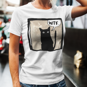 WTF Cat póló / Rontó Lili design, Ruha & Divat, Női ruha, Póló, felső, Fotó, grafika, rajz, illusztráció, Mindenmás, MESKA