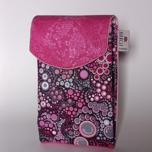 3 rekeszes telefontartós kis táska, pink parti táska - táska & tok - kézitáska & válltáska - vállon átvethető táska - Meska.hu