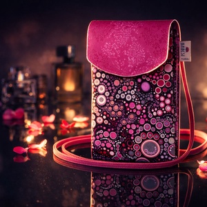 3 rekeszes telefontartós kis táska, pink parti táska - táska & tok - kézitáska & válltáska - vállon átvethető táska - Meska.hu