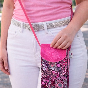 3 rekeszes telefontartós kis táska, pink parti táska, Táska & Tok, Kézitáska & válltáska, Vállon átvethető táska, Varrás, MESKA
