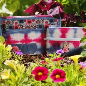 Kék -pink szett neszeszer és mini pénztárca páros, Táska & Tok, Neszesszer, Varrás, MESKA