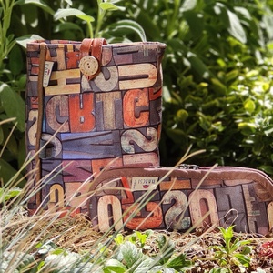 Betű mintás könyvtok hozzá illő tolltartóval, Táska & Tok, Pénztárca & Más tok, Szemüvegtok, Varrás, MESKA