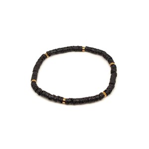 Bazalt ásvány karkötő arany korong köztessel 45 mm, Ékszer, Karkötő, Ásványkarkötő, , MESKA