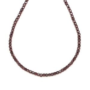 Cirkon fazettált padlizsánlila kocka 2x2mm  ékszerkészítő alapanyag (füzér), Kellékek & szerszámok, Ásvány alapanyag, Ásványfüzér, , MESKA