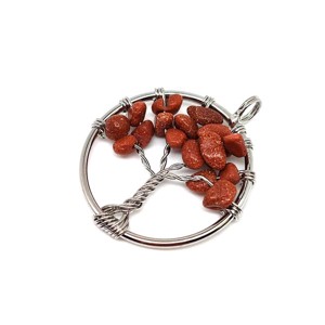Életfa medál drótos goldstone vörös 3cm, Ékszer, Nyaklánc, Medál, , MESKA