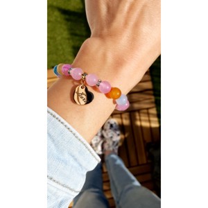 Keri medálos ásványkarkötő rosegold, Ékszer, Karkötő, Ásványkarkötő, , MESKA