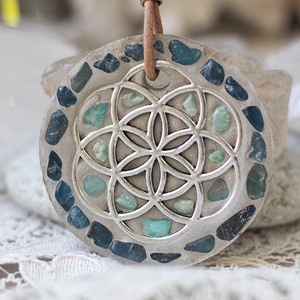 Mentális béke orgonit medál - Apatit, Amazonit Orgonit medál - Orgonit készítés, Orgonit energia ékszerek, Otthon & Életmód, Dekoráció, Spiritualitás, Orgonit piramis, Ékszerkészítés, Mindenmás, MESKA