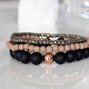 Ásvány karkötő szett, Ásvány karkötő készítés, egyedi ásvány karkötő, kézműves ásvány karkötő, ónix ásvány karkötő  - ékszer - karkötő - gyöngyös karkötő - Meska.hu