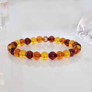 Borostyán karkötő, Balti Borostyán ásvány karkötő, Borostyán ásvány karkötő, Kézműves ásvány karkötő, ásvány karkötő - ékszer - karkötő - gyöngyös karkötő - Meska.hu