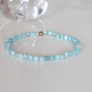 ATLANTISZ Larimár 4,5mm ásvány karkötő, Delfinkő ásvány karkötő, Larimar ásvány karkötő, Larimár ásvány karkötő, - ékszer - karkötő - gyöngyös karkötő - Meska.hu