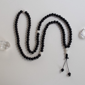A Fény Harcosa és a Lélek Tükre, Obszidián mala, Védelmező Obszidián mala, Obszidián imafüzér, Obszidián mala füzér, Ékszer, Nyaklánc, Hosszú nyaklánc, Ékszerkészítés, MESKA