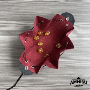 Fekete - gyűrt piros bőr 2in1 szütyő és kockatálca M8031-5011 - játék & sport - szerepjáték - Meska.hu