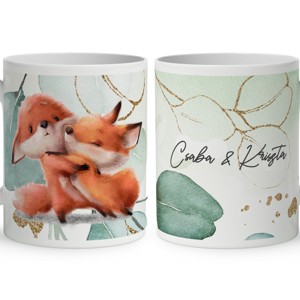 Kérd a neveddel - Fox Love mintás bögre, Otthon & Életmód, Konyhafelszerelés, tálalás, Tálalás, Bögre & Csésze, , MESKA