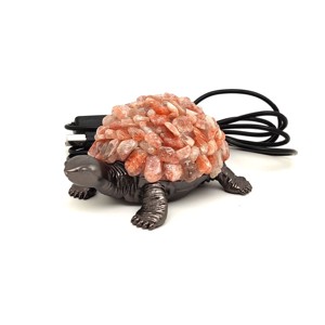 Napkő teknős hangulatlámpa fekete 10�8 cm USB LED talppal, Kellékek & szerszámok, Ásvány alapanyag, , MESKA