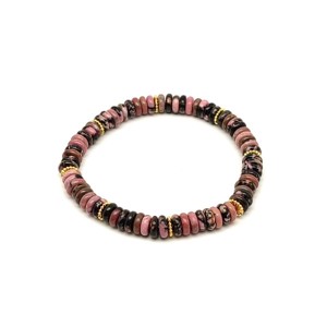 Rodonit korong karkötő köztessel 6x2mm, Ékszer, Karkötő, Ásványkarkötő, , MESKA
