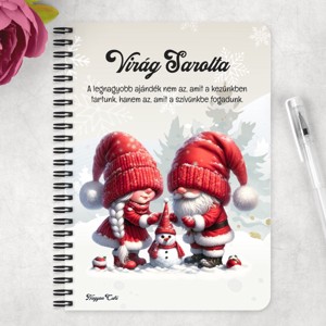 Személyre szabható - Építsünk hóembert, karácsonyi manók mintás A5-ös füzet - otthon & életmód - papír, írószer - jegyzetfüzet & napló - Meska.hu