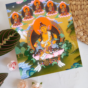 Sárga Dzambhala giclée nyomat, Művészet, Grafika & Illusztráció, Művészi nyomat, Festészet, Fotó, grafika, rajz, illusztráció, MESKA