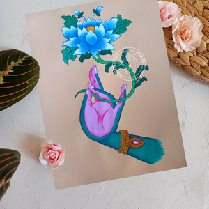 Tárá keze lótusszal giclée nyomat - Meska.hu
