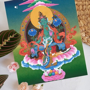 Print csomag: Gyógyító Buddha és Zöld Tárá - művészet - grafika & illusztráció - művészi nyomat - Meska.hu