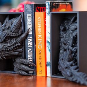 Sárkányos könyvtámasz - Dragon book nook - otthon & életmód - dekoráció - asztal és polc dekoráció - könyvtámasz - Meska.hu