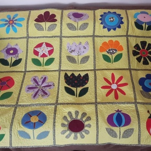 Virágos mező , Otthon & Életmód, Dekoráció, Fali és függő dekoráció, Falra akasztható dekor, Patchwork, foltvarrás, MESKA