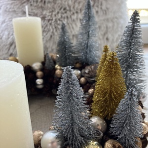 Csillogó fenyves  adventi koszorú - karácsony - adventi díszek - adventi koszorú - Meska.hu