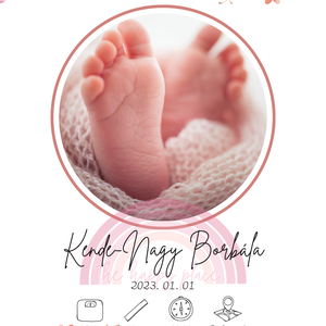 Babaszoba kép / Újszülött emlék / Virágos, fényképes / Fali dekoráció, falikép / digitális, nyomat / 2. - otthon & életmód - babaszoba, gyerekszoba - babaszoba kép - Meska.hu
