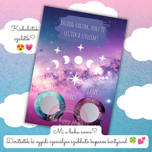 FIÚ VAGY LÁNY? kaparós kártya :) / Unokabejelentő / Babaváró buli / Gender reveal kaparós sorsjegy 2., Otthon & Életmód, Papír, írószer, Ajándékozás kellékei, Ajándék sorsjegy, Fotó, grafika, rajz, illusztráció, MESKA