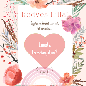 Keresztszülő felkérő kaparós kártya / Lennél a keresztanyukám? kaparós kártya :) / Kaparós sorsjegy 1. - otthon & életmód - papír, írószer - ajándékozás kellékei - ajándék sorsjegy - Meska.hu