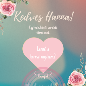 Keresztszülő felkérő kaparós kártya / Lennél a keresztanyukám? kaparós kártya :) / Kaparós sorsjegy 2. - otthon & életmód - papír, írószer - ajándékozás kellékei - ajándék sorsjegy - Meska.hu