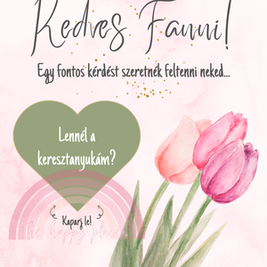 Keresztszülő felkérő kaparós kártya / Lennél a keresztanyukám? kaparós kártya :) / Kaparós sorsjegy 4. - otthon & életmód - papír, írószer - ajándékozás kellékei - ajándék sorsjegy - Meska.hu