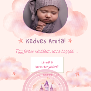 Keresztszülő felkérő FÉNYKÉPES / Lennél a keresztanyukám? kaparós kártya :) / Kaparós sorsjegy 2. - otthon & életmód - papír, írószer - ajándékozás kellékei - ajándék sorsjegy - Meska.hu